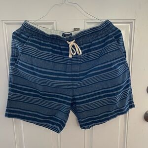J.Crew men’s shorts, navy blue and light blue stripes new with tags